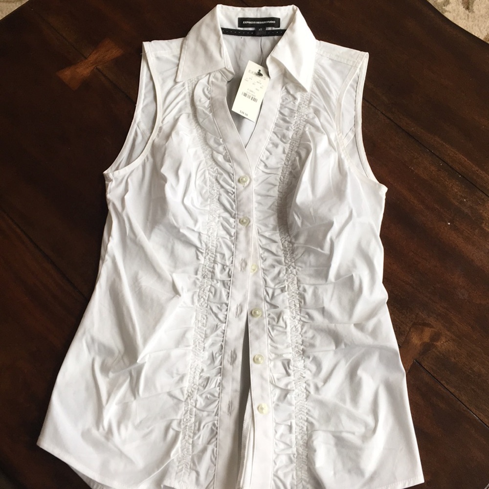 Express White Tank Top Size XS